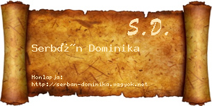 Serbán Dominika névjegykártya